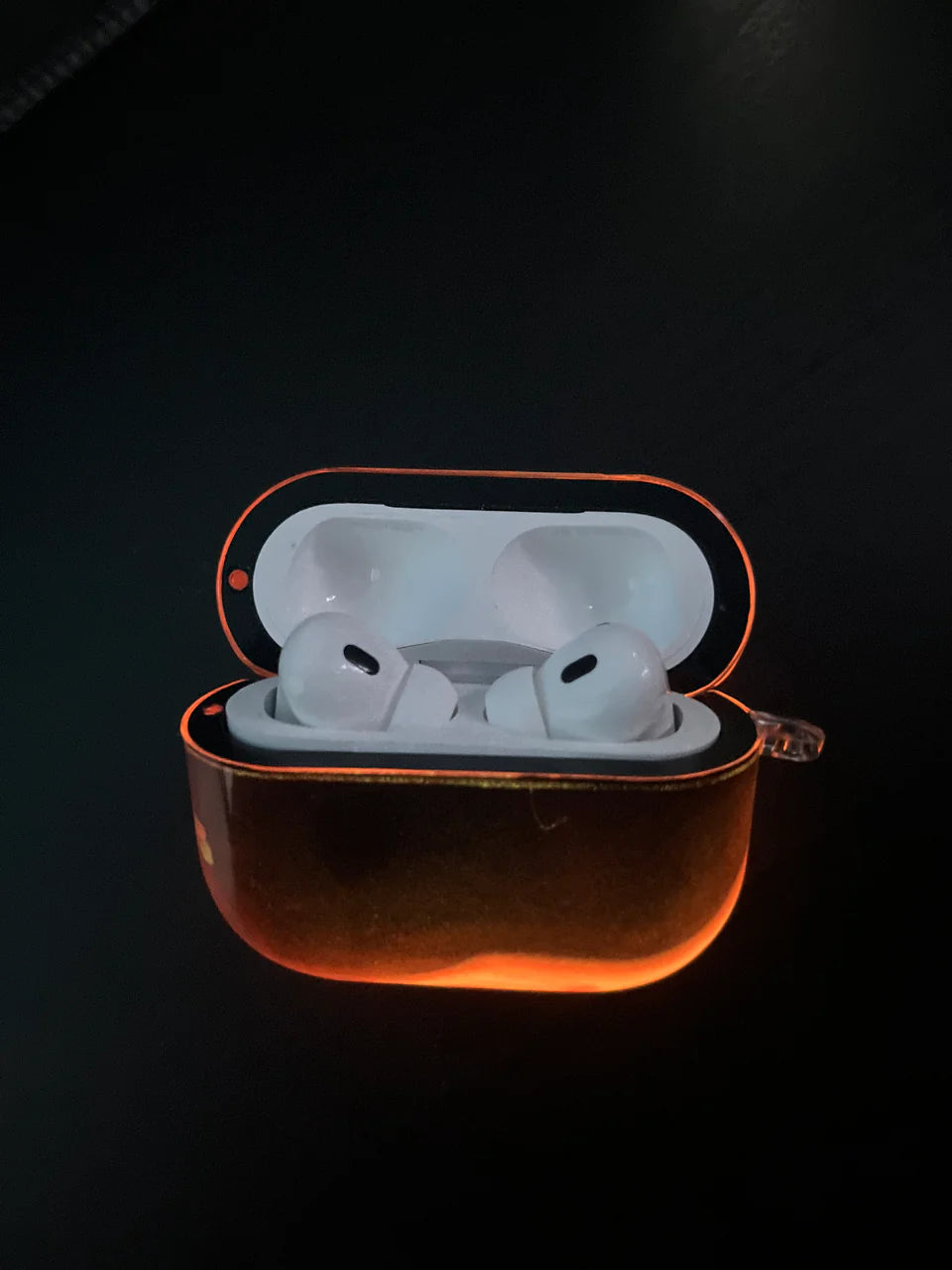 Husă pentru AirPods cu nisip strălucitor – Portocaliu
