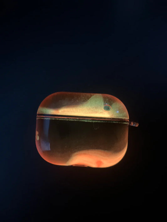 Husă pentru AirPods cu nisip strălucitor – Portocaliu